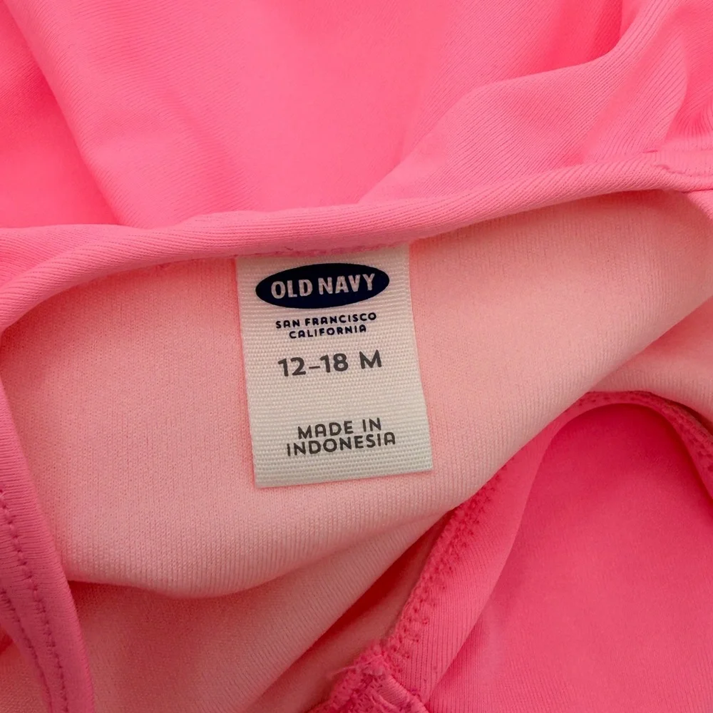Baby Girls Old Navy Ruffle‎ Off-Shoulder Pink One-Piece Swimsuit